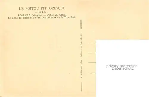 AK / Ansichtskarte Poitiers_Vienne Vallee du Clain Pont du chemin de fer Coteaux de la Tranchee Poitiers Vienne