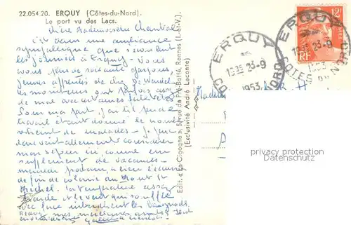 AK / Ansichtskarte Erquy Le port vu des lacs Erquy