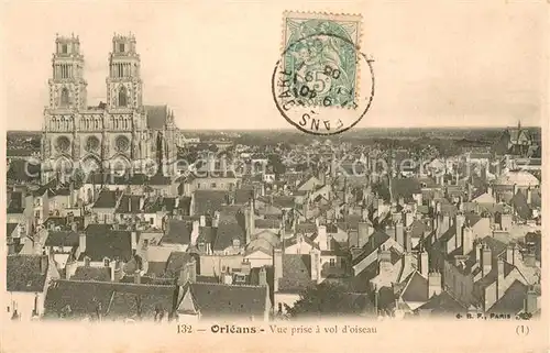 AK / Ansichtskarte Orleans_Loiret Vue prise a vol d oiseau Cathedrale Orleans_Loiret