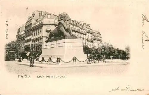 AK / Ansichtskarte Paris Lion de Belfort Paris