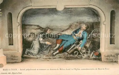 AK / Ansichtskarte Mars la Tour Relief polychrome au dessous du Maitre Autel de l eglise Mars la Tour