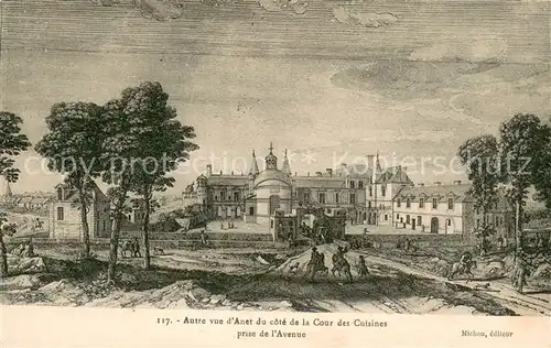 AK / Ansichtskarte Anet Autre vue du cote de la Cour des Cuisines prise de l Avenue Litho Anet