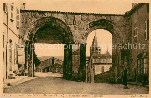 AK / Ansichtskarte Cluny Porte d entree de l Abbaye XIe siecle Style des Portes romaines Cluny