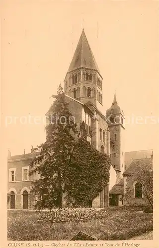 AK / Ansichtskarte Cluny Clocher de l Eau Benite et Tour de l Horloge Cluny