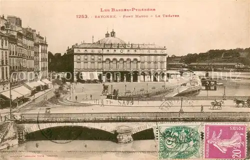 AK / Ansichtskarte Bayonne_Pyrenees_Atlantiques Pont Mayou Theatre Bayonne_Pyrenees