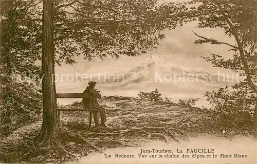 AK / Ansichtskarte Col_de_la_Faucille La Redoute vue sur la chaine des Alpes et le Mont Blanc Col_de_la_Faucille