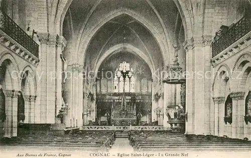 AK / Ansichtskarte Cognac_Charente Eglise Saint Leger grande nef 