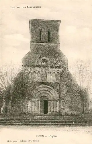 AK / Ansichtskarte Rioux Eglise Collection Eglises de Charentes Rioux