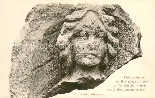 AK / Ansichtskarte Alesia(Roman War)_Alise Sainte Reine Pro Alesia Tete de femme du IIe siecle en pierre de Til Chatel 