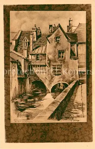 AK / Ansichtskarte Chatillon sur Seine Pont aux Poissons Peinture Kuenstlerkarte Chatillon sur Seine