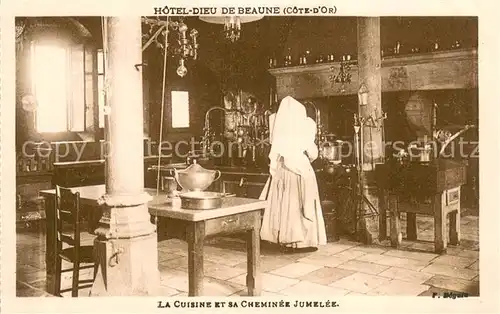 AK / Ansichtskarte Beaune_Cote_d_Or_Burgund Hotel Dieu Cuisine et Cheminee jumelee Beaune_Cote_d_Or_Burgund