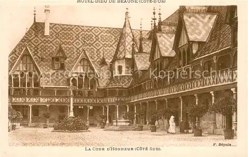 AK / Ansichtskarte Beaune_Cote_d_Or_Burgund Hotel Dieu Cour d Honneur Beaune_Cote_d_Or_Burgund