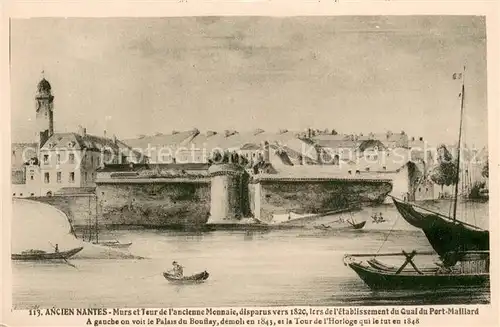 AK / Ansichtskarte Nantes_Loire_Atlantique Murs et Tour de l ancienne Monnaie Dessin Kuenstlerkarte Nantes_Loire_Atlantique