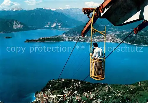 AK / Ansichtskarte Laveno Lago Maggiore Seilbahn vom See Laveno