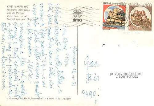 AK / Ansichtskarte Rimini Fliegeraufnahme Rimini