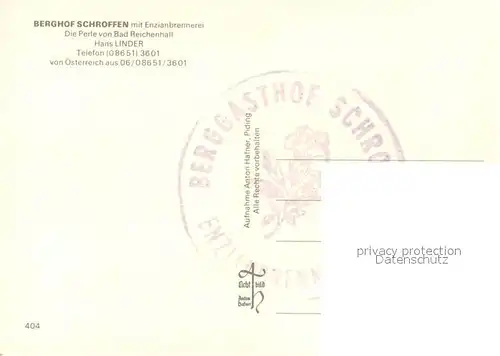 AK / Ansichtskarte Bad_Reichenhall Berghof Schroffen Gastraum Panorama Bad_Reichenhall