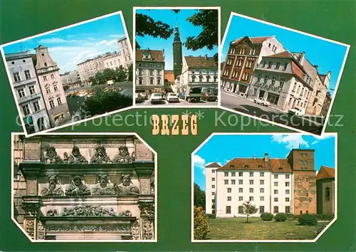 AK / Ansichtskarte Brzeg_Brieg_Schlesien Miasto na Nizinie Slaskiej Rynek Plac Zamkowy Zamek Brzeg_Brieg_Schlesien