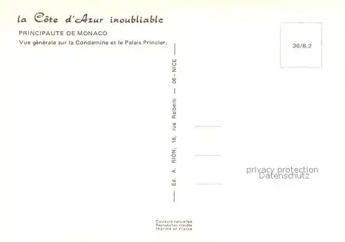AK / Ansichtskarte Monaco Condamine Palais Princier  Monaco