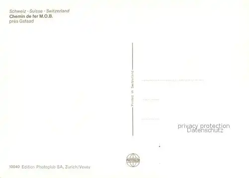 AK / Ansichtskarte Gstaad Chemin de Fer M.O.B. Gstaad