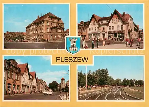 AK / Ansichtskarte Pleszew Miasto nad Nerem Rynek Stadion sportowy 