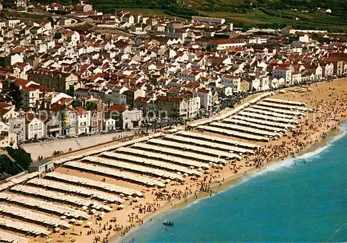 AK / Ansichtskarte Nazare_Portugal Strand Fliegeraufnahme Nazare Portugal