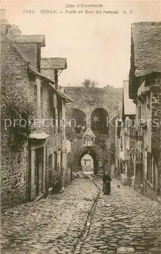 AK / Ansichtskarte Dinan Porte et Rue du Jerzual Dinan