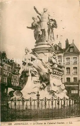 AK / Ansichtskarte Abbeville_Somme Monument Statue de l Amiral Courbet Abbeville_Somme