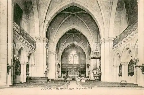 AK / Ansichtskarte Cognac_Charente Eglise Saint Leger grande nef 