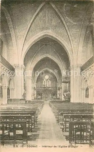 AK / Ansichtskarte Cognac_Charente Interieur de l Eglise Saint Leger 