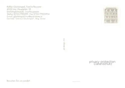 AK / Ansichtskarte Linz_Donau Kaffee Glockenspiel Dreifaltigkeitssaeule Linz_Donau