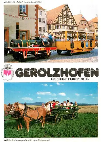 AK / Ansichtskarte Gerolzhofen Touristenbahn Waeldler Leiterwagenfahrt in den Steigerwald Gerolzhofen