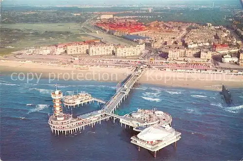 AK / Ansichtskarte Scheveningen Pier Seebruecke Fliegeraufnahme Scheveningen