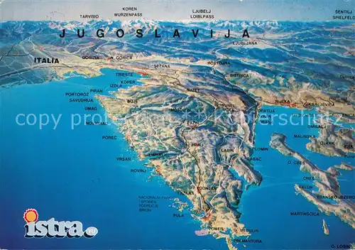 AK / Ansichtskarte Jugoslawien_Yugoslavie Nordwestliche Teil Jugoslawiens Slowenien und Kroatien aus der Vogelperspektive Jugoslawien_Yugoslavie