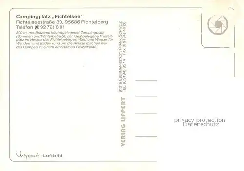 AK / Ansichtskarte Fichtelberg_Oberwiesenthal Campingplatz Fichtelsee Fliegeraufnahme Fichtelberg