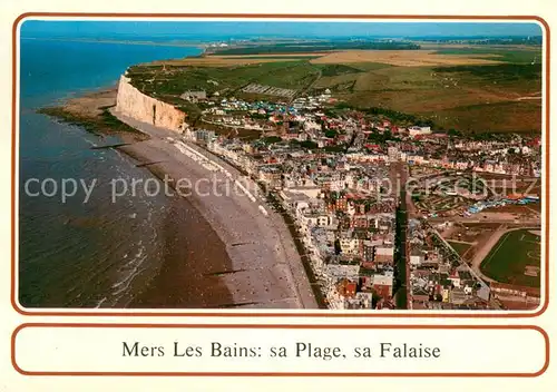 AK / Ansichtskarte Mers les Bains Vue aerienne sa Plage sa Falaise Mers les Bains