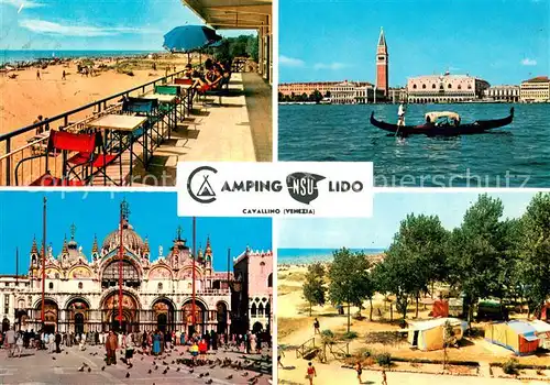 AK / Ansichtskarte Cavallino_Venezia Camping NSU Lido Strand Gondeliere Markusplatz Cavallino Venezia