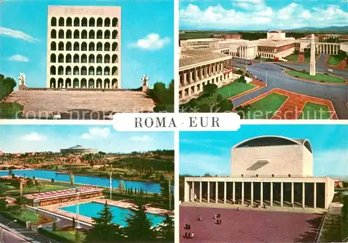 AK / Ansichtskarte Roma_Rom Palazzo della Civilta Piazzale Marconi Piscina delle Rose Palazzo dei Congressi Roma_Rom