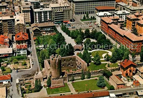 AK / Ansichtskarte Aosta Veduta aerea Giardini dei bimbi e Palazzo Consiglio Valle Aosta