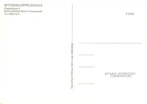 AK / Ansichtskarte Nordhalben Spitzenkloeppelschule Panorama Nordhalben