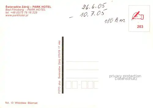 AK / Ansichtskarte Bad_Flinsberg_Swieradow_Zdroj Park Hotel Rezeption Aufenthaltsraum Hallenbad Bad_Flinsberg