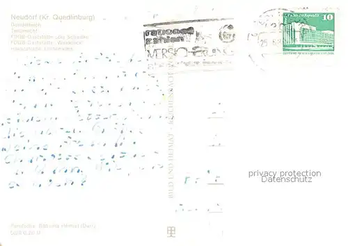AK / Ansichtskarte Neudorf_Quedlinburg Gondelteich Teilansicht FDGB Gaststaette Zur Schenkeund Waldblick Lindenallee Neudorf Quedlinburg