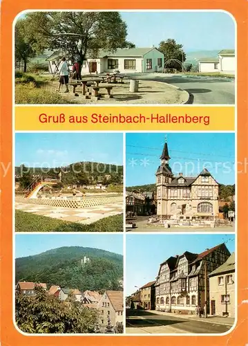 AK / Ansichtskarte Steinbach_Hallenberg Bergbaude Freibad Rat der Stadt Ruine Hallenburg FDGB Erholungsheim Fortschritt Steinbach_Hallenberg