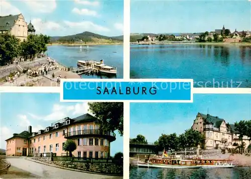 AK / Ansichtskarte Saalburg_Saale Dampferanlegestelle am Stausee FDGB Erholungsheim Hermann Schlimme Talsperre Anlegestelle Saalburg_Saale