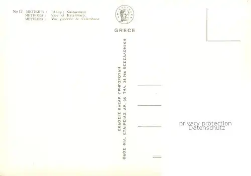 AK / Ansichtskarte Meteora Calambaca Meteora