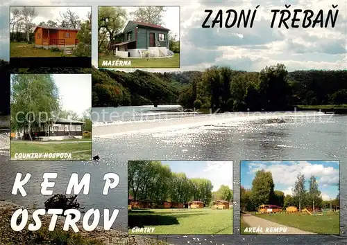 AK / Ansichtskarte Zadni_Treban Kemp Ostrov Maserna Chatky Hospoda Zadni Treban