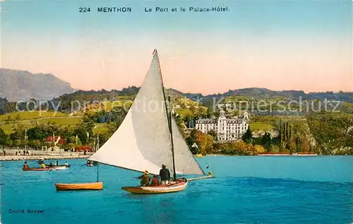 AK / Ansichtskarte Menthon Saint Bernard Port et Palace Hotel Menthon Saint Bernard