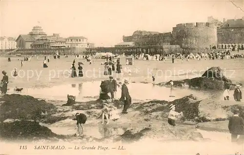 AK / Ansichtskarte Saint Malo_Ille et Vilaine_Bretagne Grande Plage Saint Malo_Ille et Vilaine