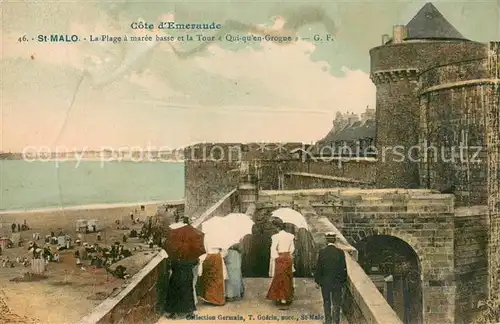 AK / Ansichtskarte Saint Malo_Ille et Vilaine_Bretagne Plage Tour Saint Malo_Ille et Vilaine