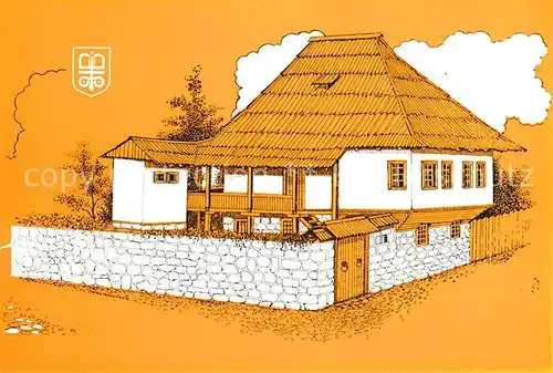 AK / Ansichtskarte Travnik_Traunik Rodna kuca Nobelova Ive Andrica Kuenstlerkarte 