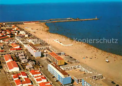 AK / Ansichtskarte Port la Nouvelle Vue aerienne sur la plage le canal et le Boulevard Front de Mer Port la Nouvelle